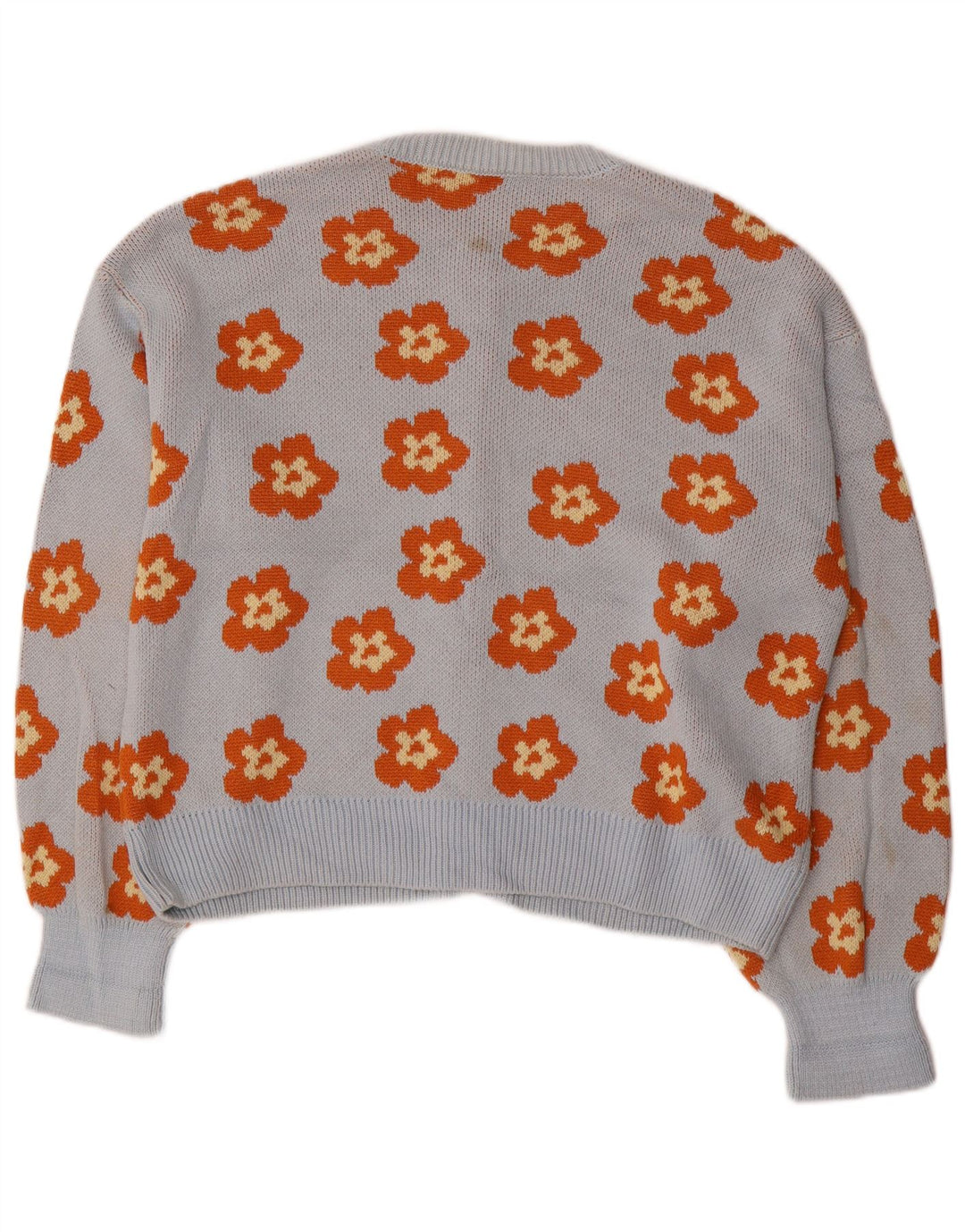 Zara Womens Oversized Cardigan Sweater UK 10 Small Blue Floral