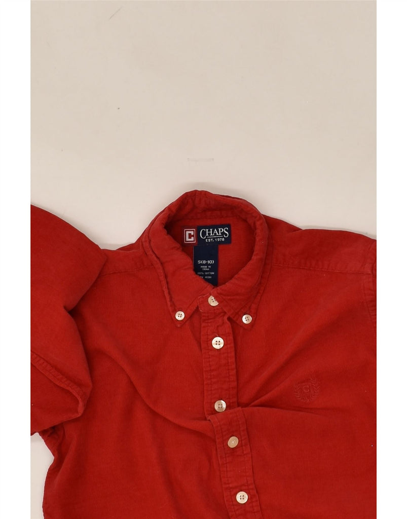 CHAPS Boys Corduroy Shirt 8-9 Years Small  Red Cotton | Vintage Chaps | Thrift | Second-Hand Chaps | Used Clothing | Messina Hembry 