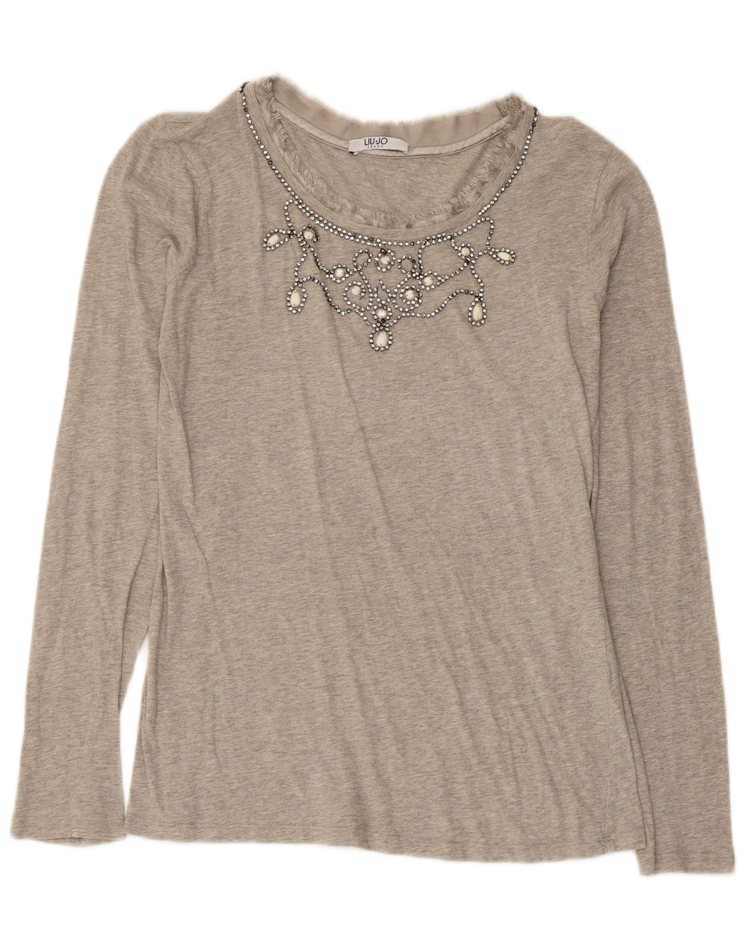 LIU JO Womens Top Long Sleeve UK 10 Small Grey