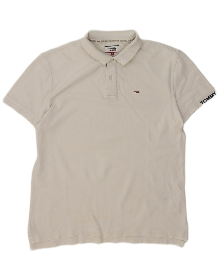 Tommy Hilfiger Mens Polo Shirt Medium White Cotton