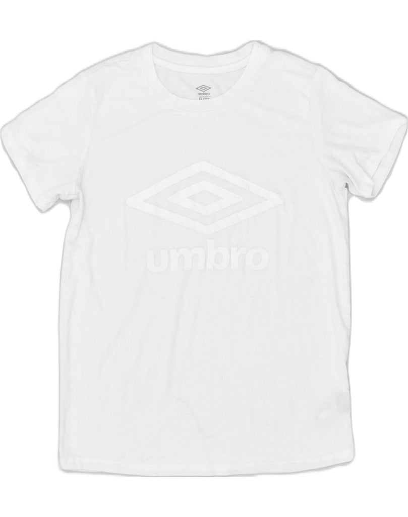 UMBRO Mens Graphic T-Shirt Top XS White Polyester | Vintage | Thrift | Second-Hand | Used Clothing | Messina Hembry 