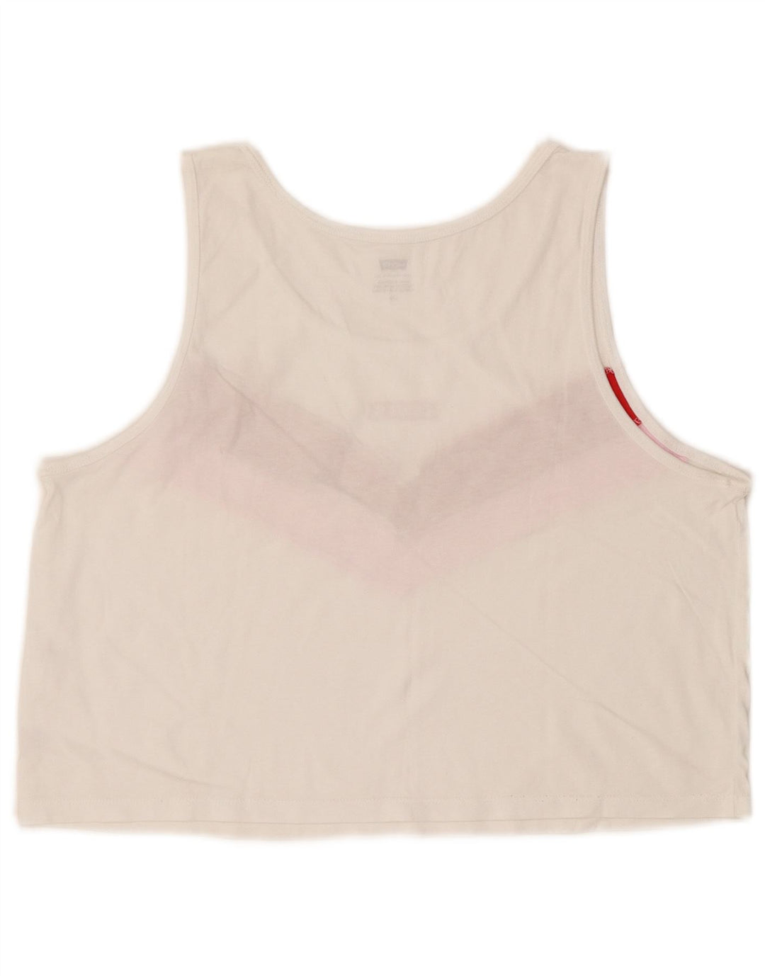Levi's Womens Crop Graphic Vest Top UK 14 Large White Colourblock