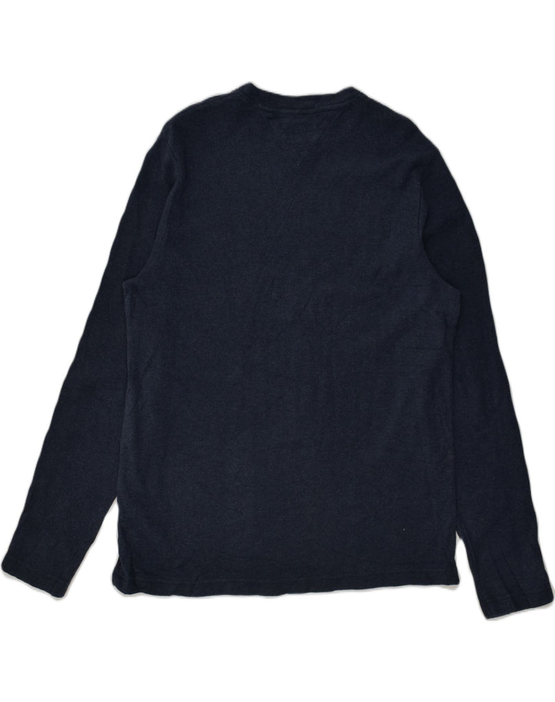 TOMMY HILFIGER Mens Top Long Sleeve Medium Navy Blue Cotton | Vintage Tommy Hilfiger | Thrift | Second-Hand Tommy Hilfiger | Used Clothing | Messina Hembry 