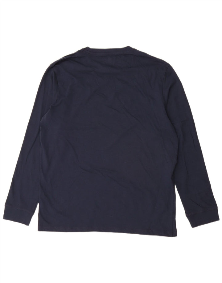 Timberland Mens Regular Fit Top Long Sleeve Large Navy Blue Cotton
