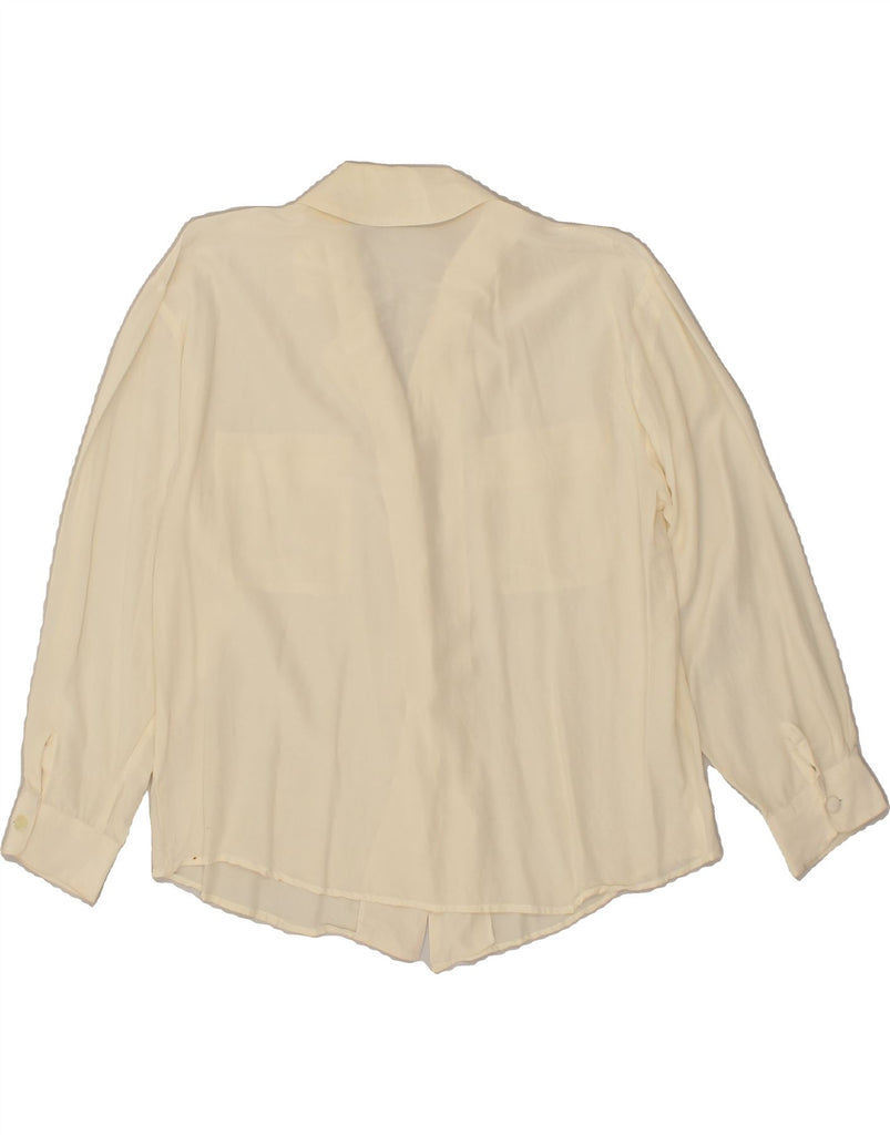 VINTAGE Womens Shirt Blouse UK 16 Large Beige Silk | Vintage Vintage | Thrift | Second-Hand Vintage | Used Clothing | Messina Hembry 