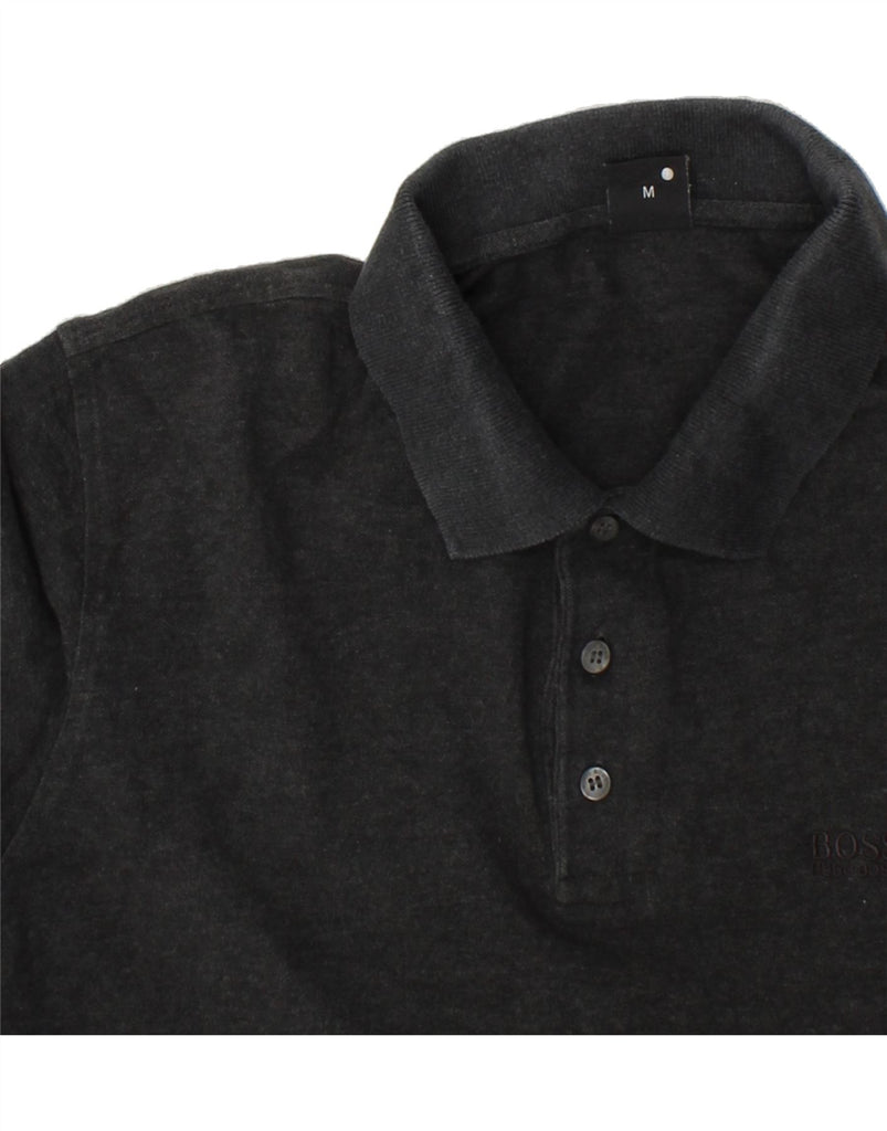 HUGO BOSS Mens Polo Shirt Medium Grey Cotton | Vintage Hugo Boss | Thrift | Second-Hand Hugo Boss | Used Clothing | Messina Hembry 