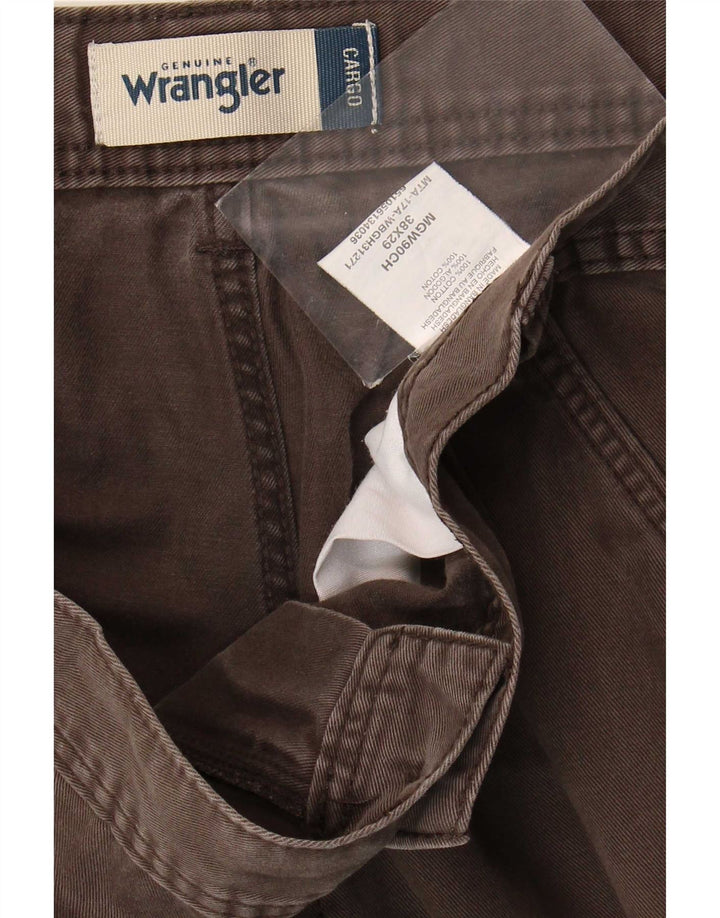 Wrangler Mens Straight Cargo Trousers W38 L29 Brown Cotton
