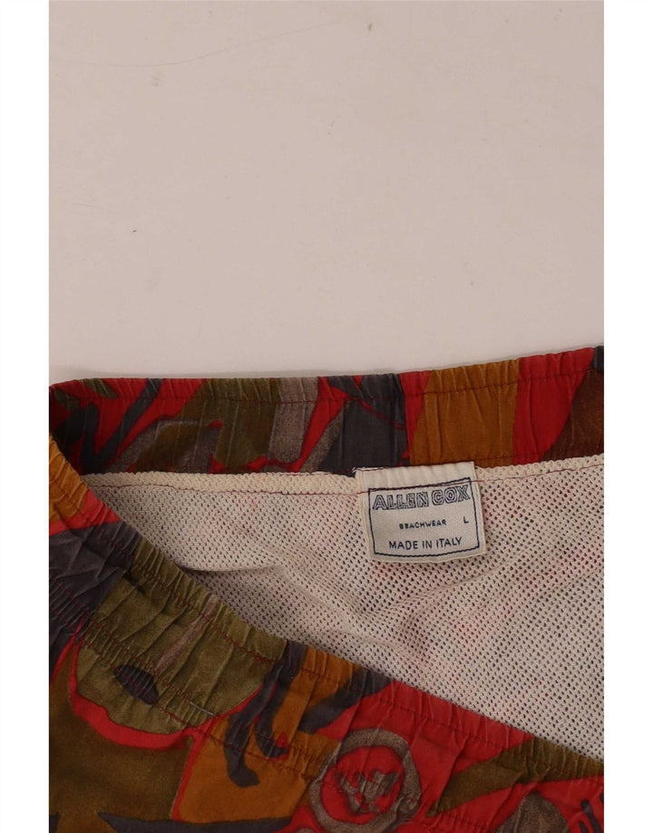 Allen Cox Mens Abstract Pattern Swimming Shorts Large Multicoloured Cotton