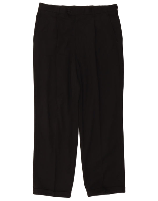 Armani Collezioni Mens Pegged Suit Trousers IT 52 XL W34 L29 Black Nylon