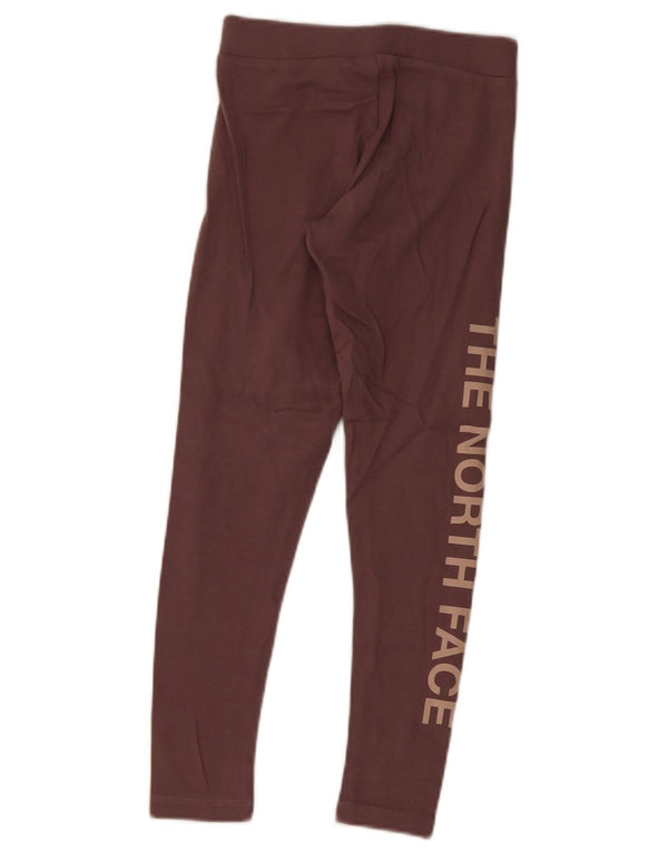 The North Face Girls Leggings 11-12 Years Large Burgundy Cotton