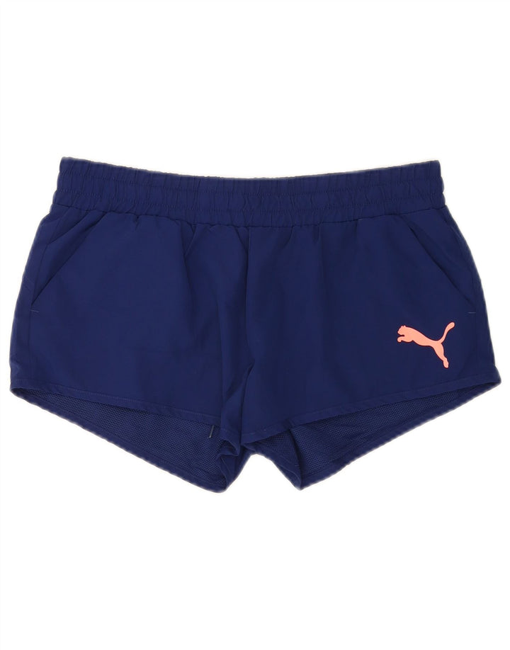 Puma Womens Sport Shorts UK 12 Medium  Navy Blue Polyester