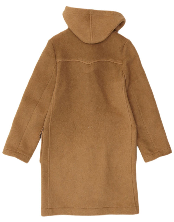 VINTAGE Womens Hooded Duffle Coat UK 10 Small Beige