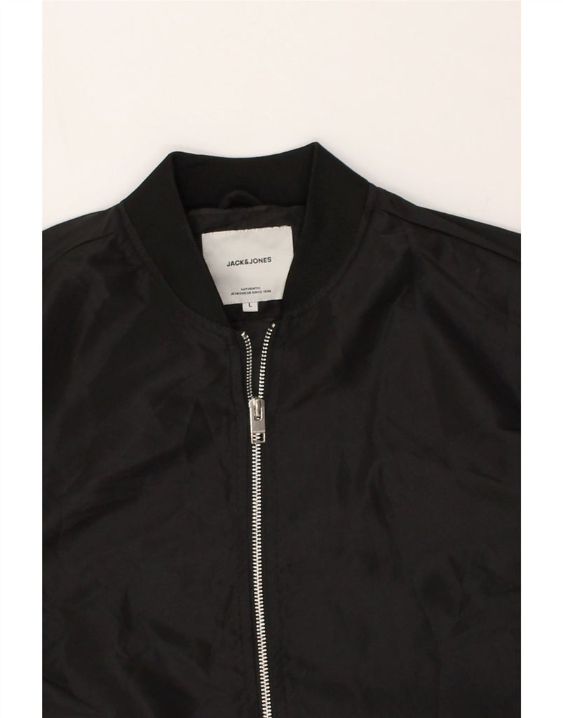 JACK & JONES Womens Bomber Jacket UK 16 Large Black Polyester | Vintage Jack & Jones | Thrift | Second-Hand Jack & Jones | Used Clothing | Messina Hembry 