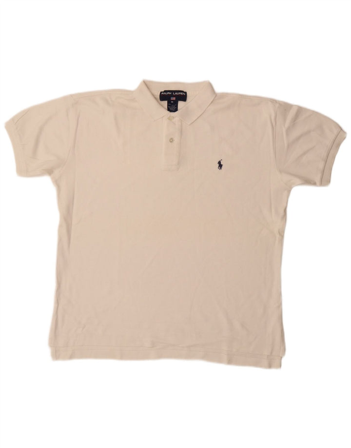 Ralph Lauren Mens Polo Shirt Medium White Cotton