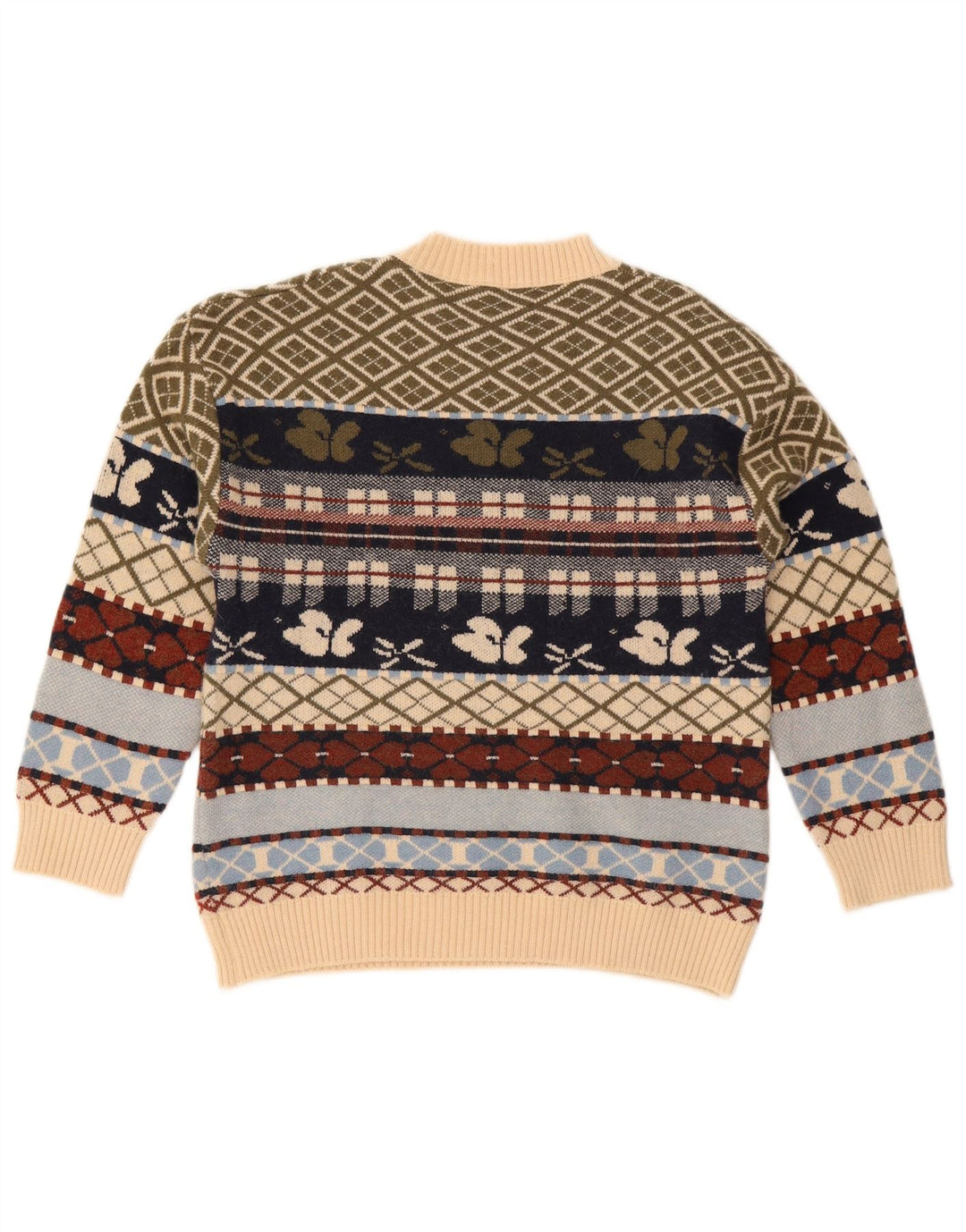 Vintage Womens Crew Neck Jumper Sweater UK 10 Small Multicoloured Geometric