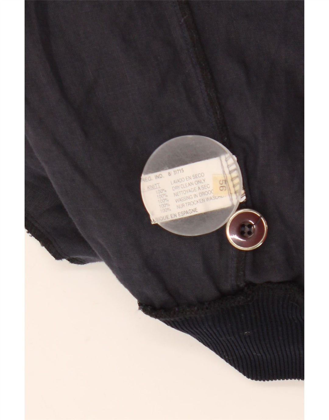 Vintage Mens Bomber Jacket UK 40 Large Navy Blue Striped Linen