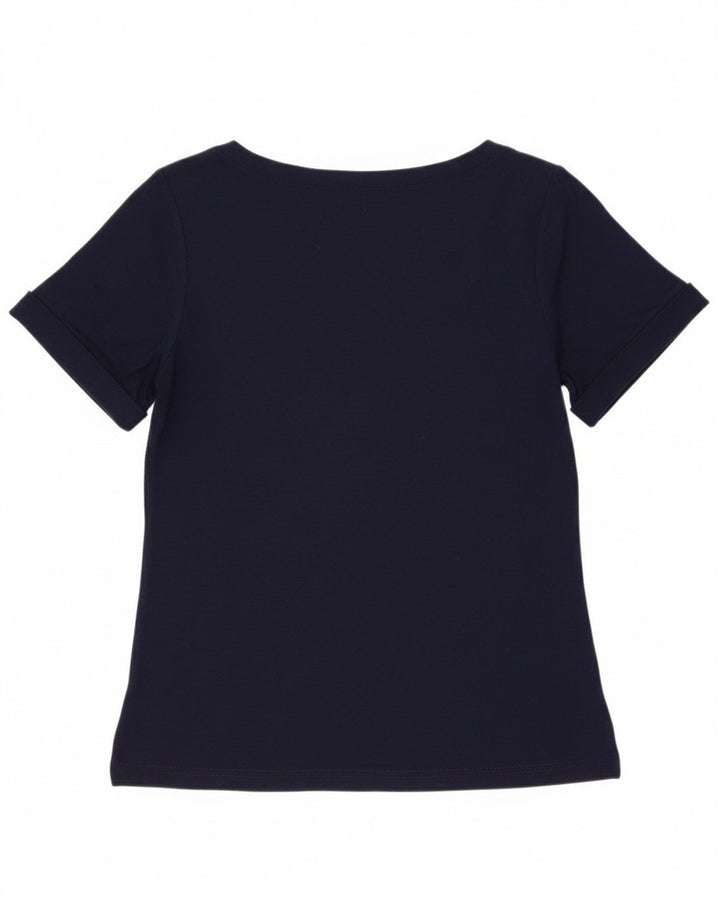Ralph Lauren Womens Blouse Top UK 10 Small Navy Blue