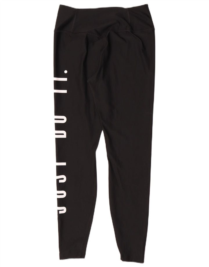 Nike Womens Dri Fit Graphic Leggings UK 10 Small Black Polyester
