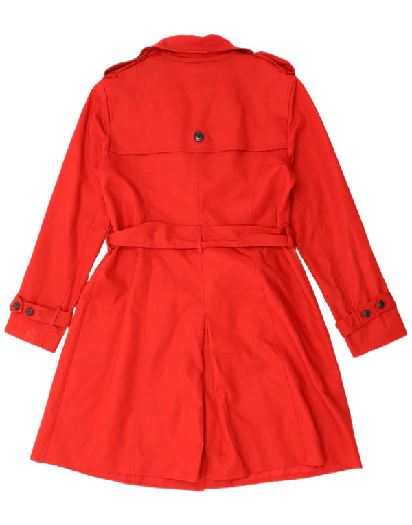 Hobbs Womens Trench Coat UK 14 Medium Red Cotton