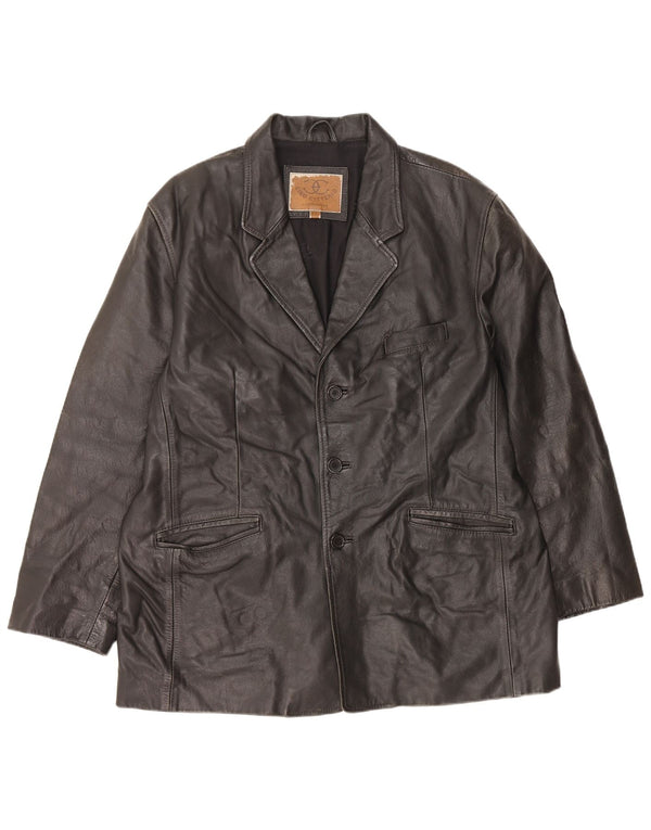 Vintage Mens Leather Jacket UK 44 2XL Black Leather