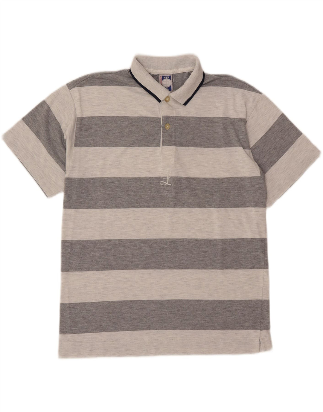 Lotto Mens Polo Shirt Medium Grey Striped