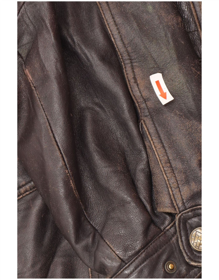Vintage Mens Leather Jacket UK 44 2XL Black Leather