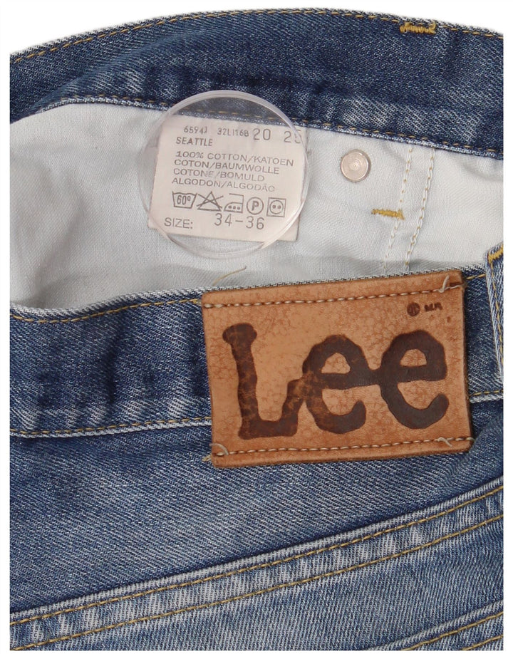 Lee Mens Seattle Straight Jeans W34 L36 Blue Cotton