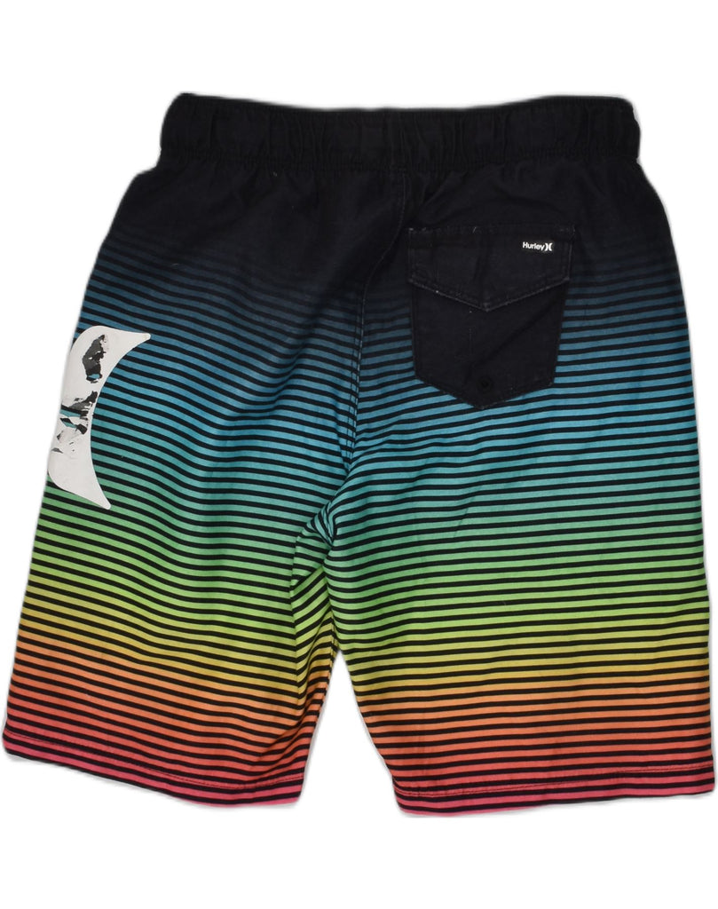 HURLEY Boys Sport Shorts 7-8 Years Multicoloured Striped Polyester | Vintage Hurley | Thrift | Second-Hand Hurley | Used Clothing | Messina Hembry 