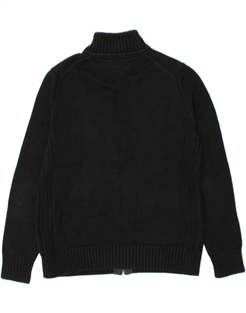 TOMMY HILFIGER Mens Cardigan Sweater Medium Black Cotton | Vintage Tommy Hilfiger | Thrift | Second-Hand Tommy Hilfiger | Used Clothing | Messina Hembry 
