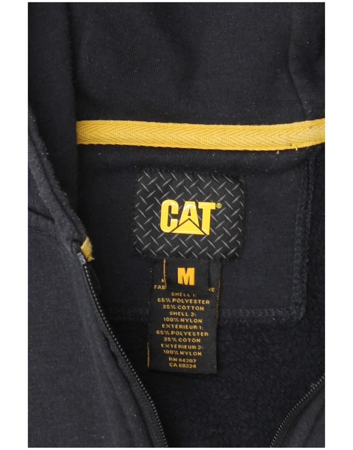 Caterpillar Mens Zip Hoodie Sweater Medium Navy Blue Polyester