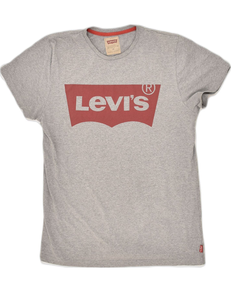 LEVI'S Boys Graphic T-Shirt Top 15-16 Years Grey Polyester | Vintage Levi's | Thrift | Second-Hand Levi's | Used Clothing | Messina Hembry 