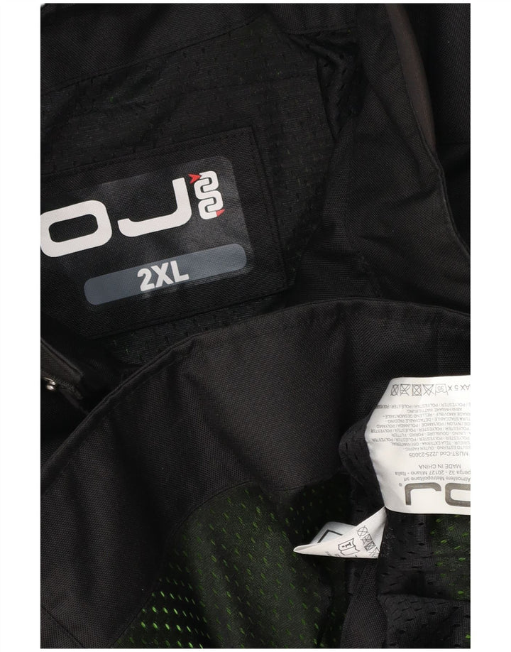 Vintage Mens Moto Racer Utility Jacket UK 44 2XL Black Polyester
