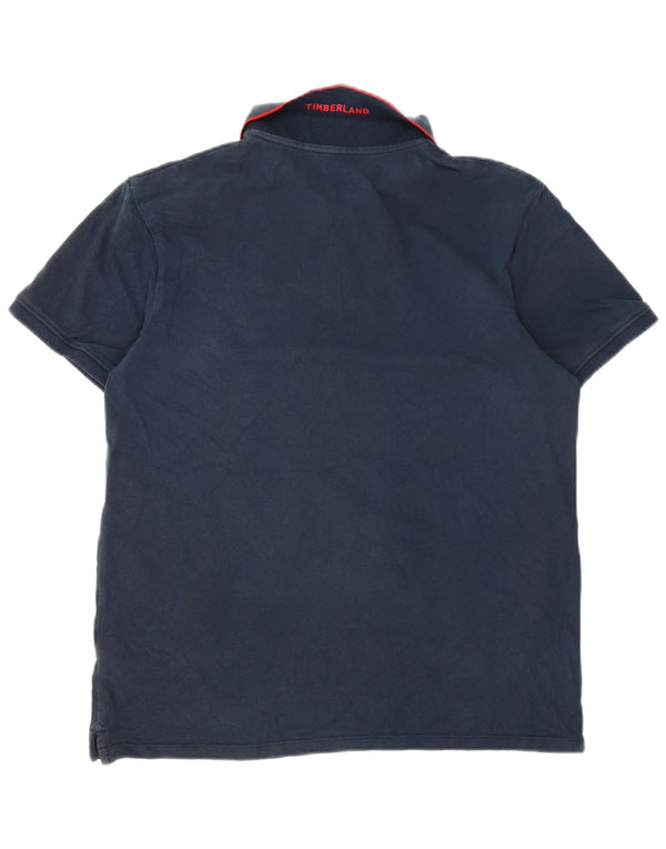 Timberland Mens Slim Fit Polo Shirt Large Navy Blue Cotton