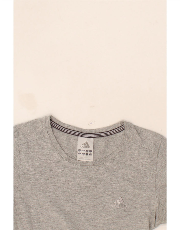 ADIDAS Womens T-Shirt Top UK 6 XS Grey Vintage Adidas and Second-Hand Adidas from Messina Hembry 