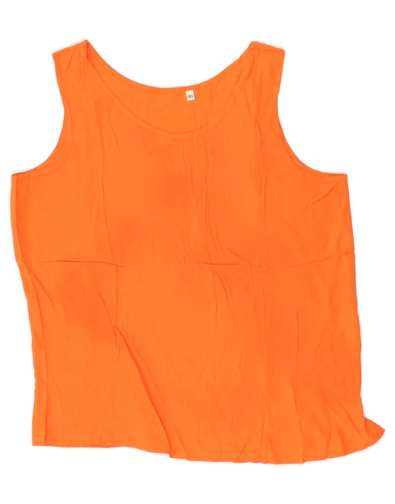 VINTAGE Womens Sleeveless Blouse Top IT 46 Large Orange Acetate | Vintage Vintage | Thrift | Second-Hand Vintage | Used Clothing | Messina Hembry 