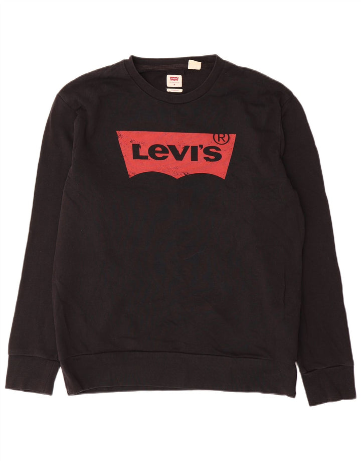 Levi's Mens Standard Graphic Sweatshirt Jumper Medium Black Cotton