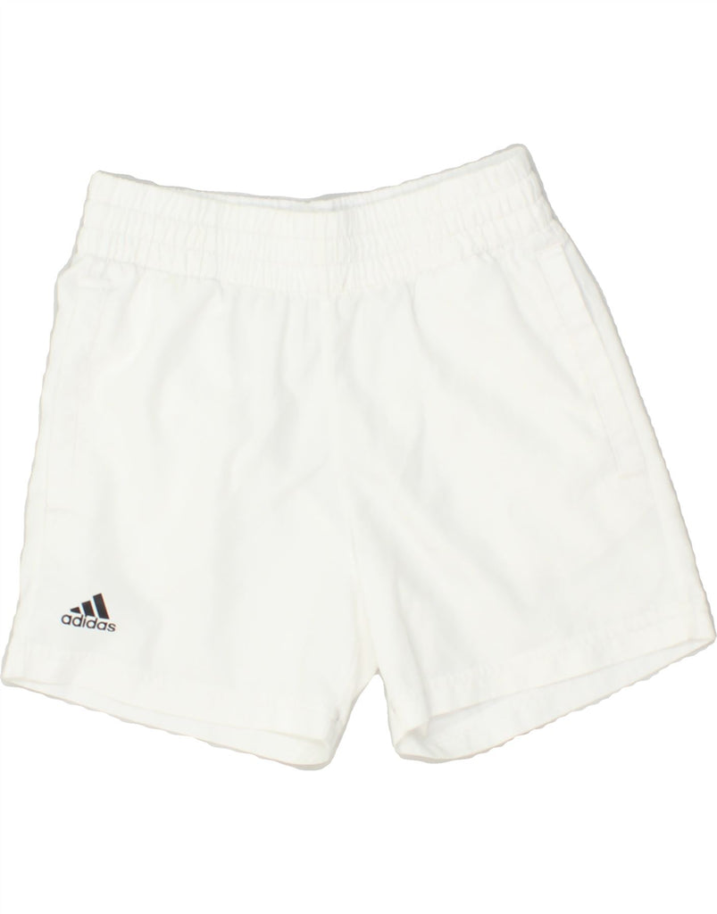 ADIDAS Boys Sport Shorts 9-10 Years Small White Polyester | Vintage Adidas | Thrift | Second-Hand Adidas | Used Clothing | Messina Hembry 