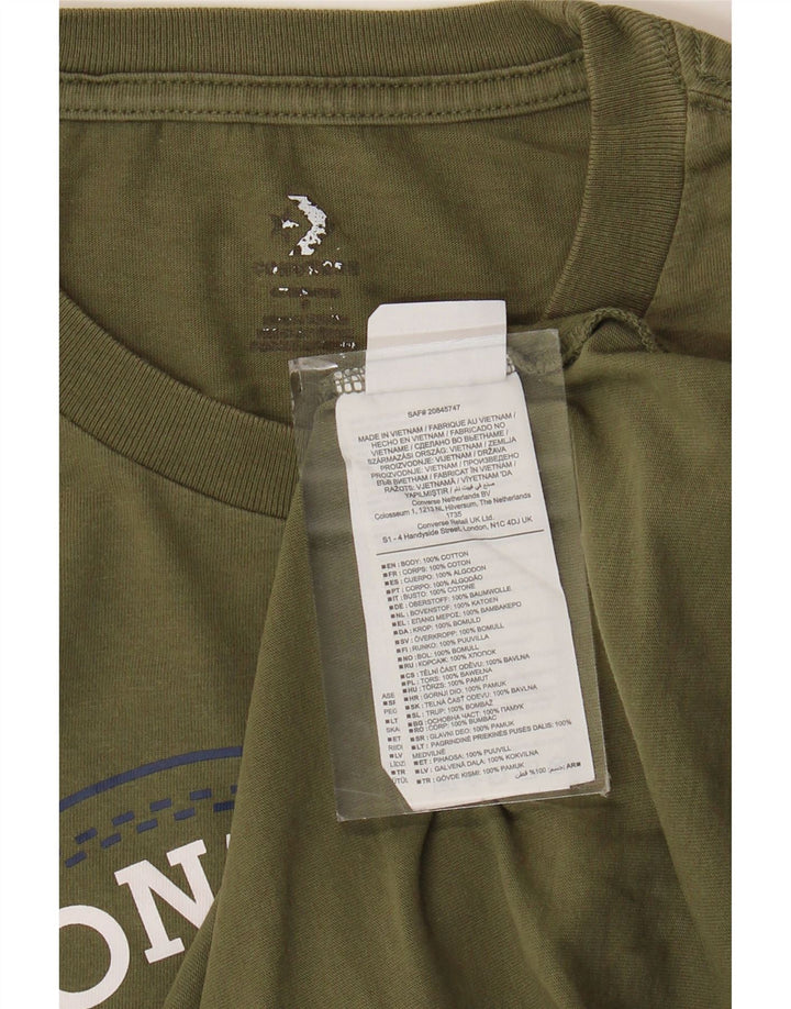 Converse Mens Graphic T-Shirt Top Small Khaki Cotton