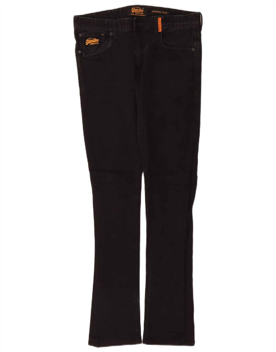 Superdry Mens Slim Jeans W34 L34 Black Cotton