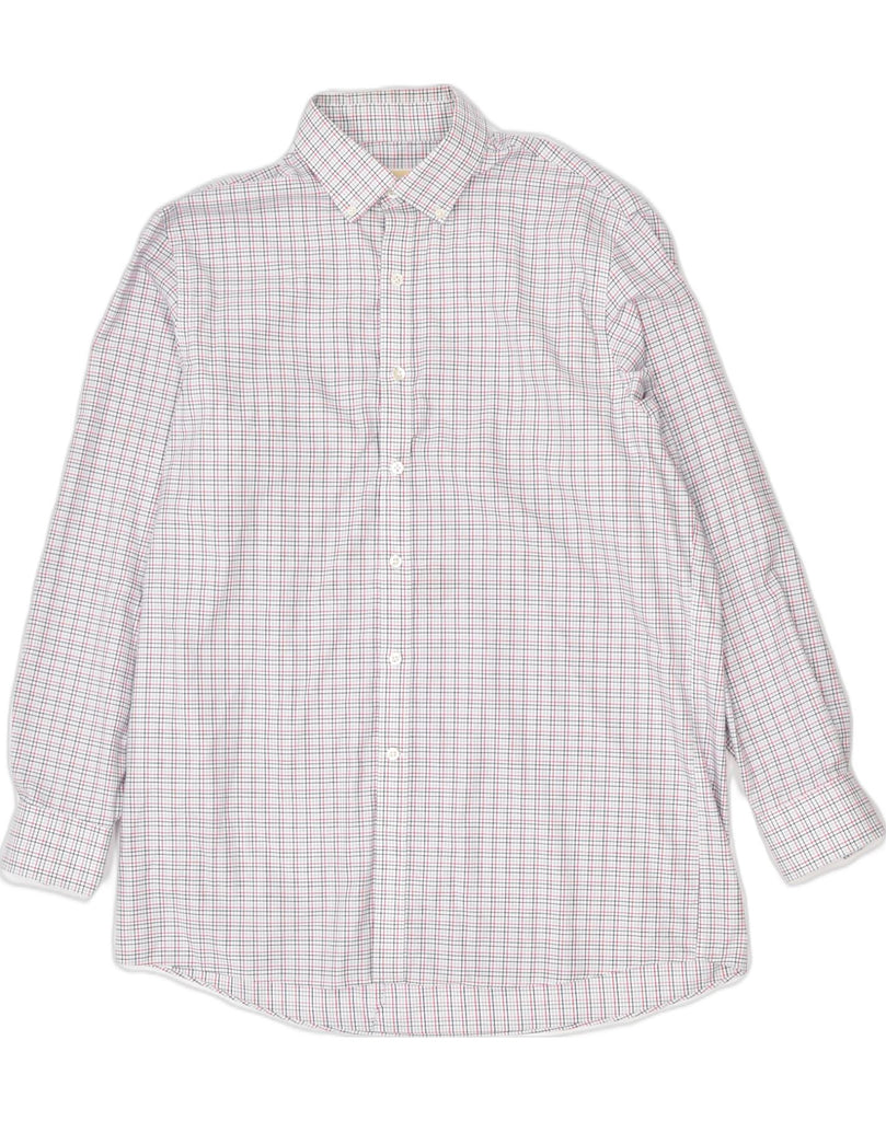 MICHAEL KORS Mens Shirt Size 16 Large White Check Cotton | Vintage | Thrift | Second-Hand | Used Clothing | Messina Hembry 