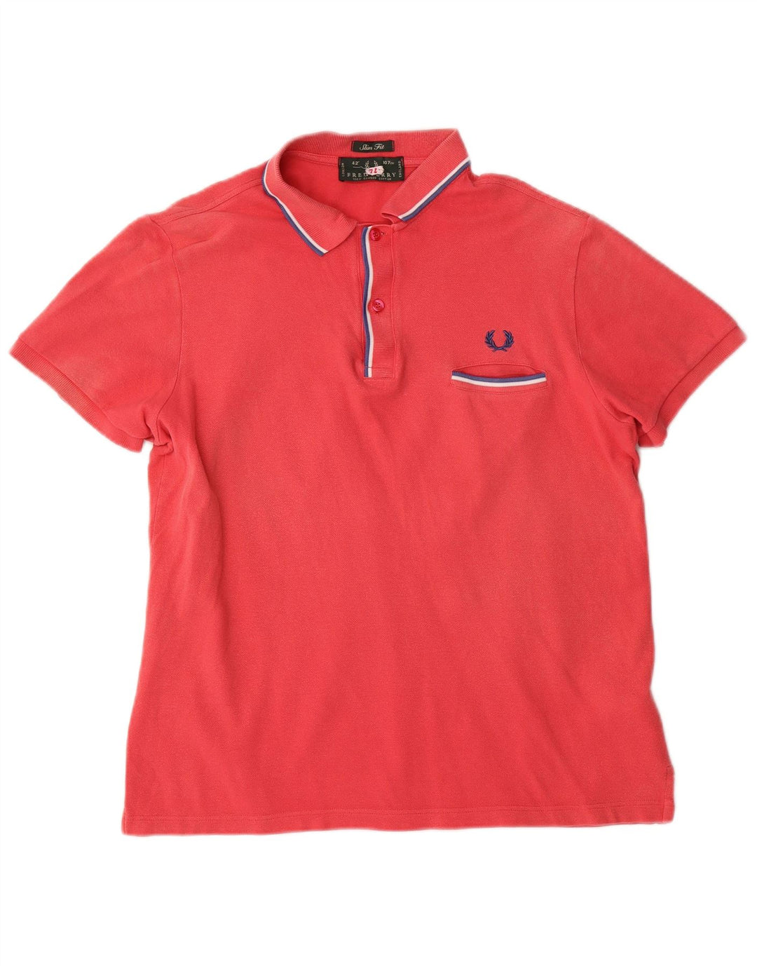 Fred Perry Mens Slim Fit Polo Shirt Medium Red Cotton
