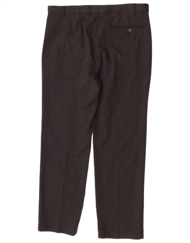 Marks & Spencer Mens Regular Fit Suit Trousers W36 L31 Grey Wool