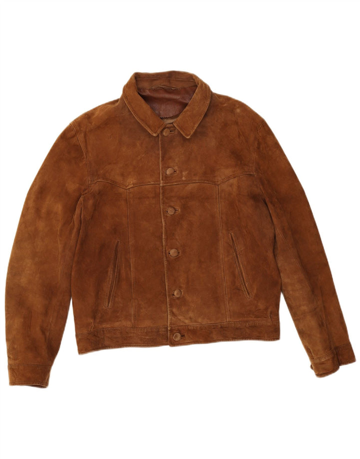Vintage Mens Suede Jacket UK 38 Medium Brown