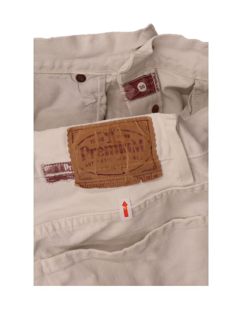 VINTAGE Mens Straight Jeans W36 L30 Off White Vintage Vintage and Second-Hand Vintage from Messina Hembry 