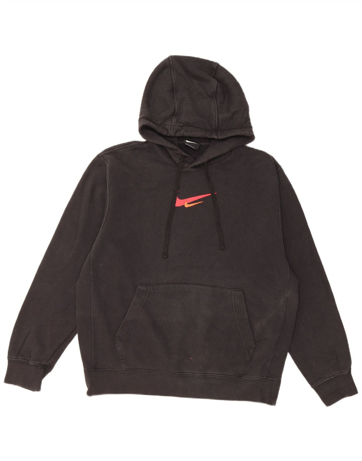 Nike Mens Graphic Hoodie Jumper Medium Black Cotton