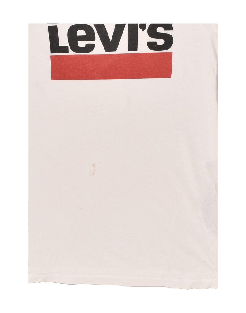 LEVI'S Womens Graphic T-Shirt Top UK 8 Small White Cotton | Vintage Levi's | Thrift | Second-Hand Levi's | Used Clothing | Messina Hembry 