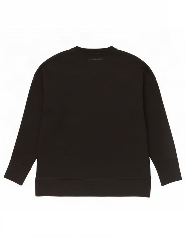 Emporio Armani Mens Graphic Sweatshirt Jumper EU 46 Small Black Cotton