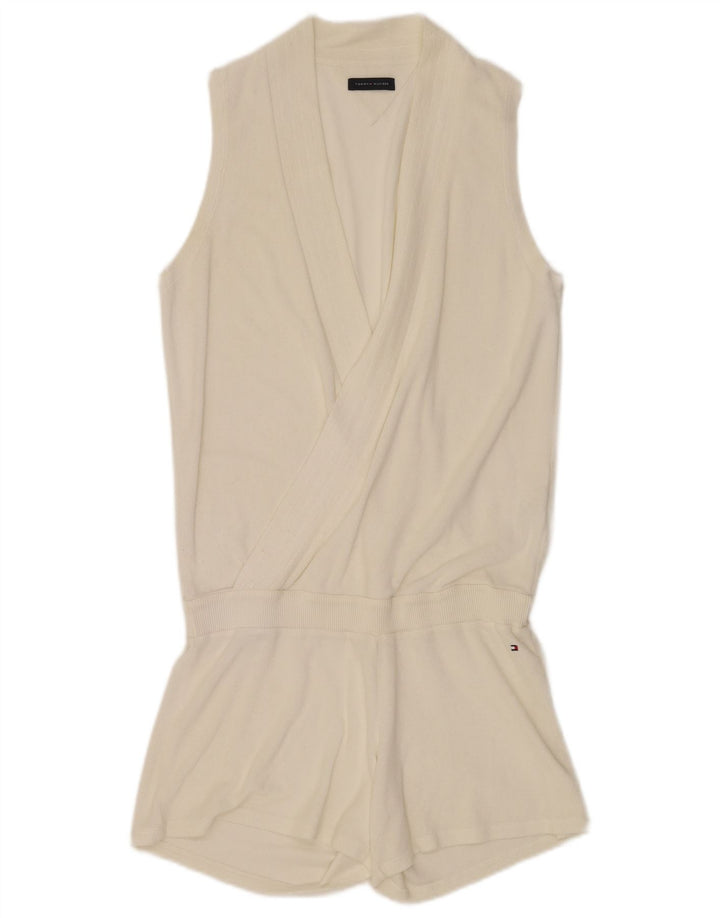 Tommy Hilfiger Womens Sleeveless Playsuit UK 10 Small White Cotton