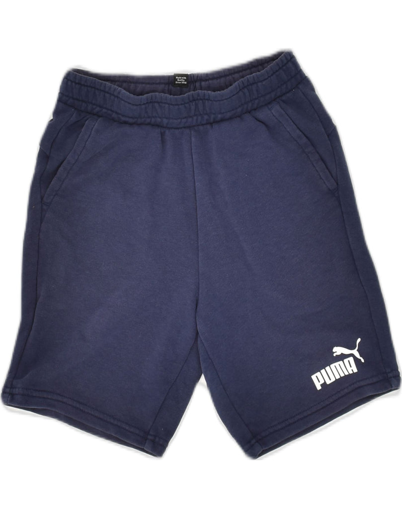 PUMA Boys Sport Shorts 9-10 Years Navy Blue Cotton | Vintage Puma | Thrift | Second-Hand Puma | Used Clothing | Messina Hembry 