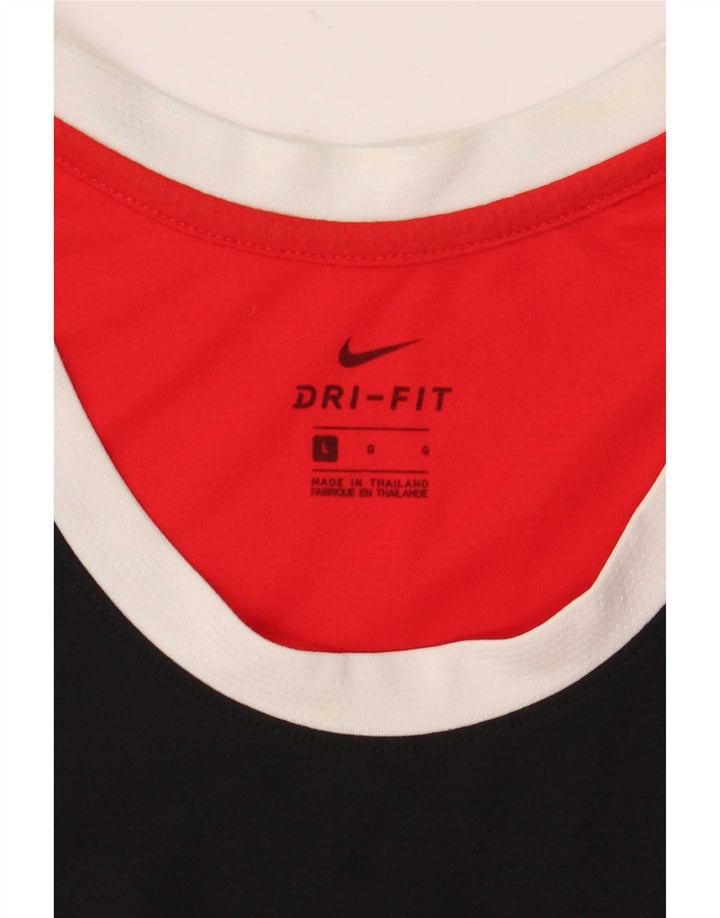 Nike Mens Dri Fit Graphic Vest Top Large Black Colourblock